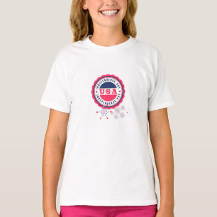 T-shirt design of USA independence day