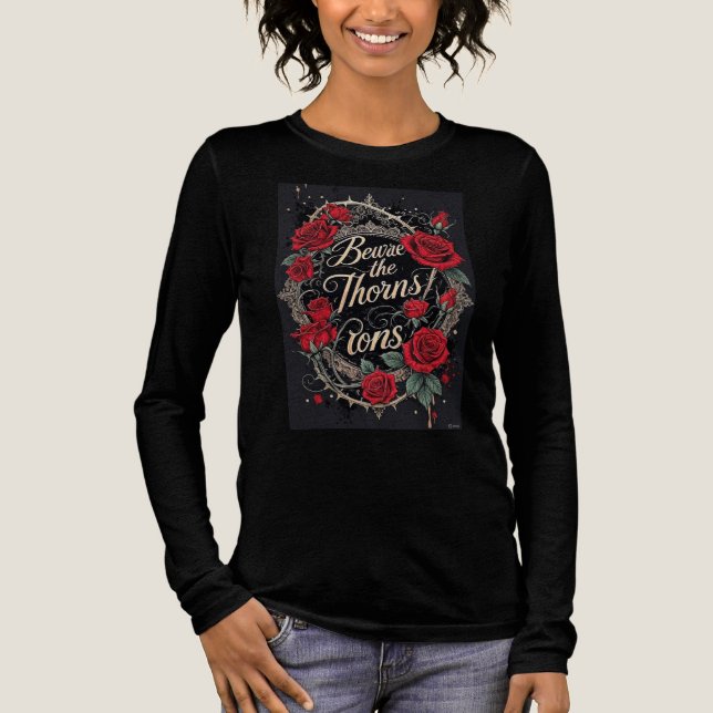T-shirt design -roses intertwined with thorns Tri-Blend shirt (Front)