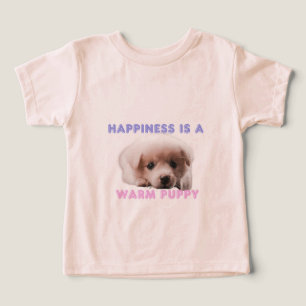T-Shirt Dog print "Happiness is a warm puppy"