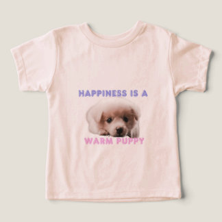 T-Shirt Dog print "Happiness is a warm puppy"