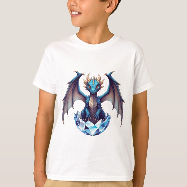 T-Shirt Dragon hatchling emerging from crystal egg (Front)