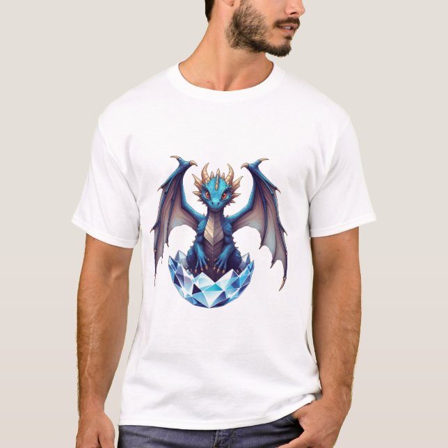 T-Shirt Dragon hatchling emerging from crystal egg (Front)