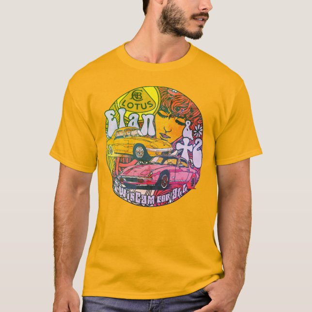 T-shirt "Elan & +2" Pop, Vintage - Orange (Front)