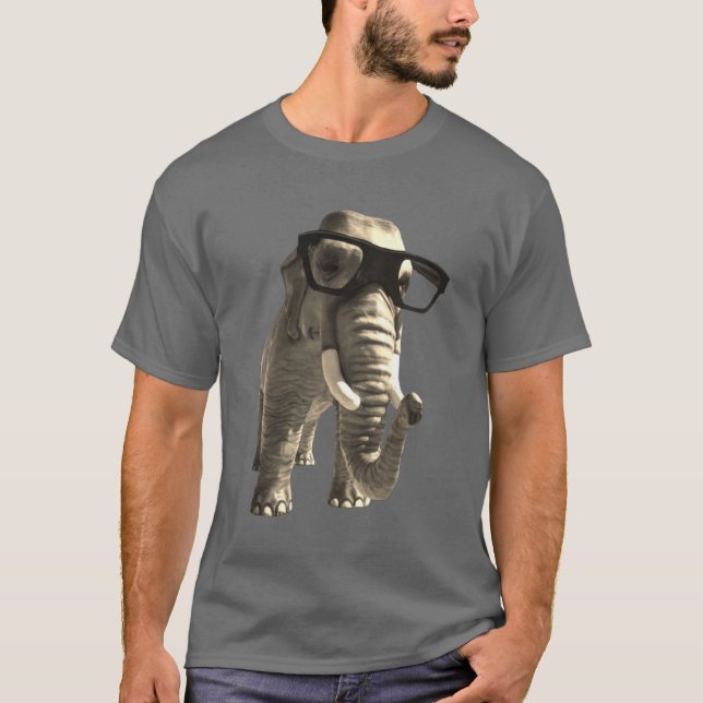 T-shirt Elephant With Glasses (Front)