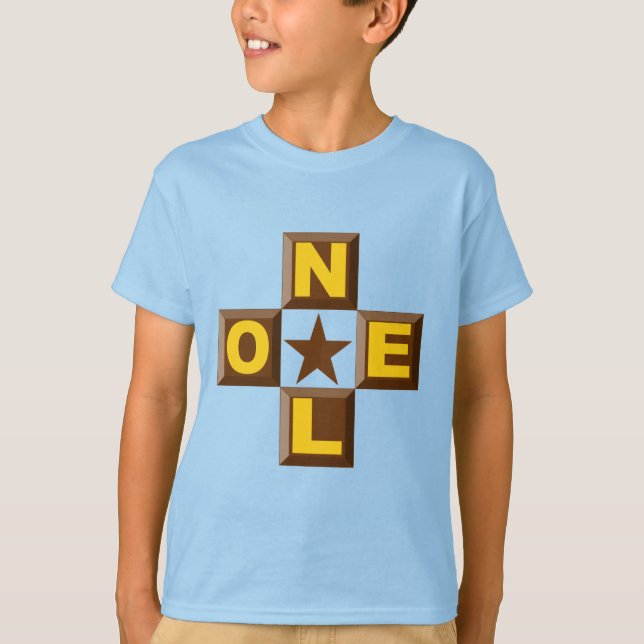 T-shirt enfant bleu clair Design  NOEL (Front)