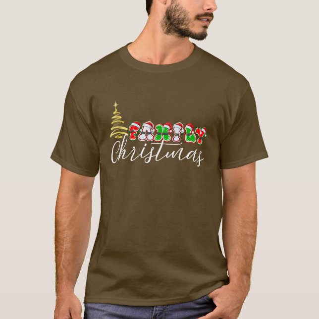 T-Shirt : Family Christmas (brown) (Front)