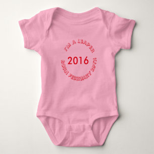 T-shirt - February 29 for Girl Baby Bodysuit