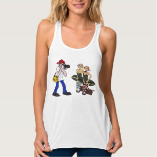 T-shirt femme sans manche bécassine singlet