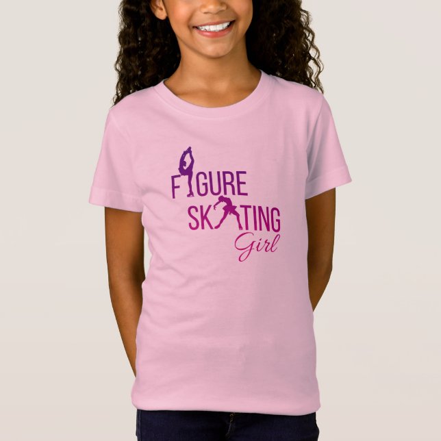 T-shirt Figure skating girl Purple Pink (Front)