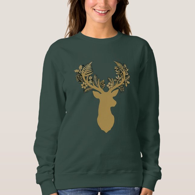 T-Shirt Floral Antlers Sweatshirt (Front)