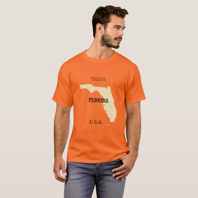 T-shirt - Florida Map with City (Front Full)