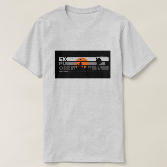 T-Shirt for men Explore Adventure Hiking (Design Front)