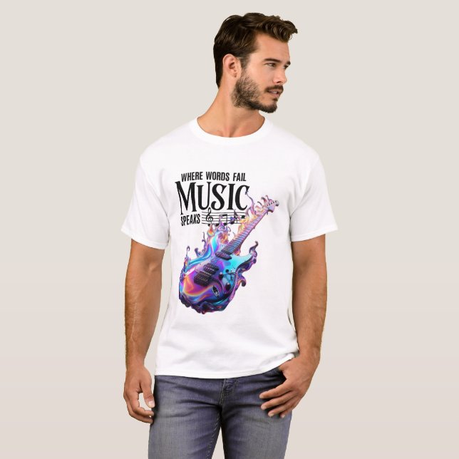 T-Shirt for Men inspiration music electric guitar (Front Full)