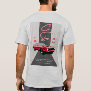 T-Shirt for men Red Muscle Car Show Graphic Tee