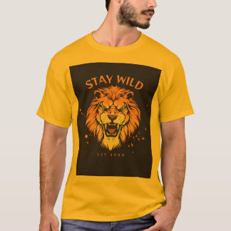 T shirt for men stay wild design shirt