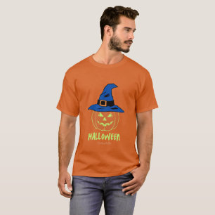 T-Shirt for Men's Halloween Pumpkin Witch Hat