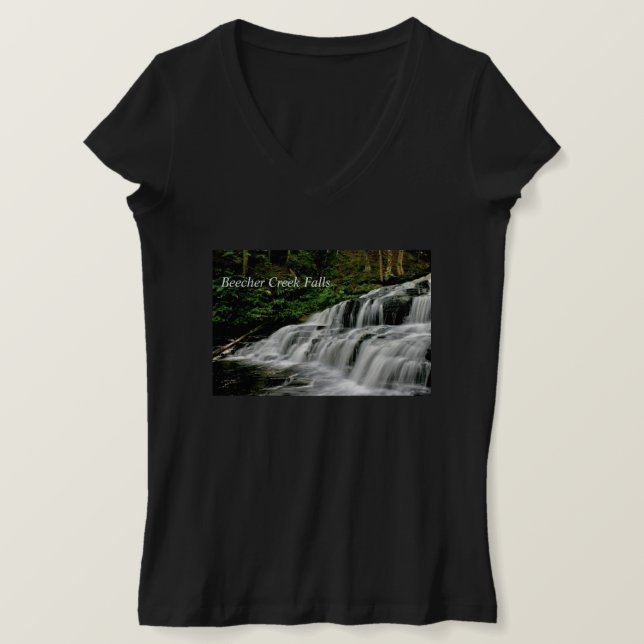 T-Shirt for Women - Beecher Creek Falls, NY (Design Front)