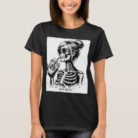 T-SHIRT FUNNY MAMAN SKELETON 