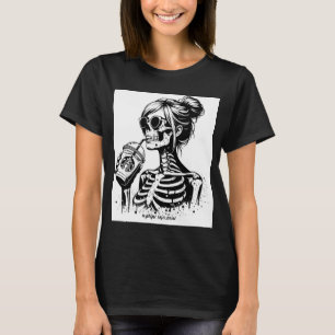 T-SHIRT FUNNY MAMAN SKELETON 