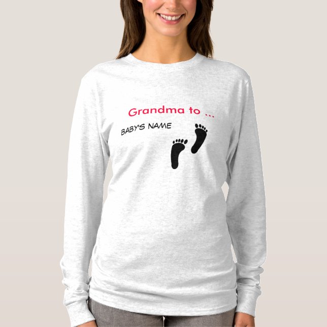 T-shirt - Grandma and Footprints (Front)