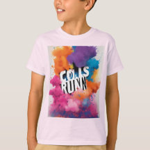 T-shirt graphic for a colour run event. on a white