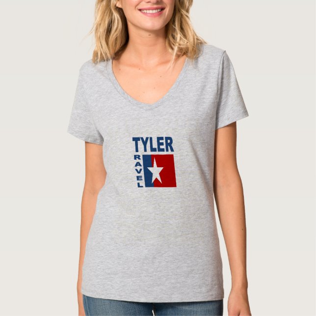 T-shirt gris femme  TYLER  TRAVEL  TEXAS  (Front)