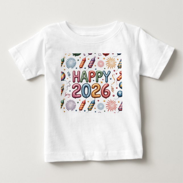 T-Shirt-Happy New Year 2026 Matching Family  Baby T-Shirt (Front)