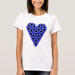 T-Shirt - 'Heart of Life', 3D, Blue.