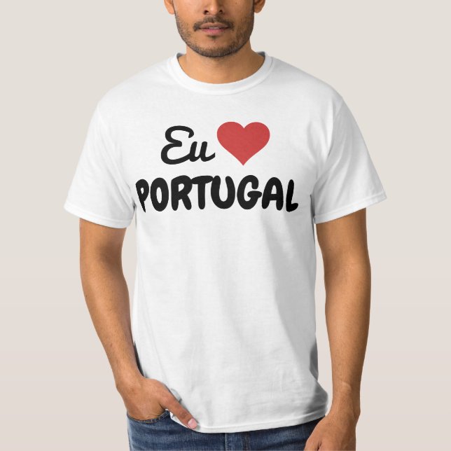T-shirt I Love Portugal With Red Heart (Front)