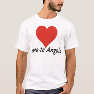 T-shirt - I love you Angola - heart-white