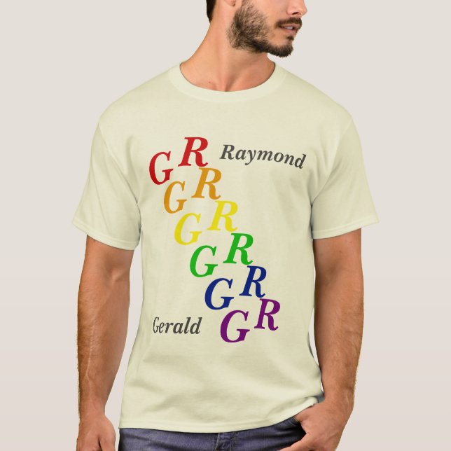 T-Shirt - Initals in Pride Colours (Front)