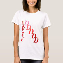 t-shirt - Initial in Shades of Red with Last Name