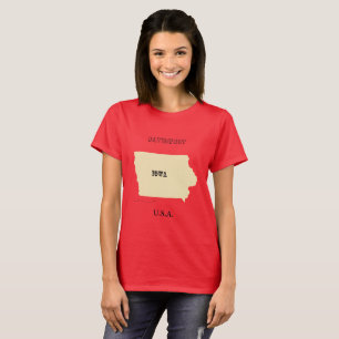 T-shirt - Iowa Map with City