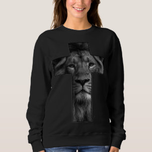 T-shirt Jesus Cross With Lion Face, Faith In God Sweatshirt