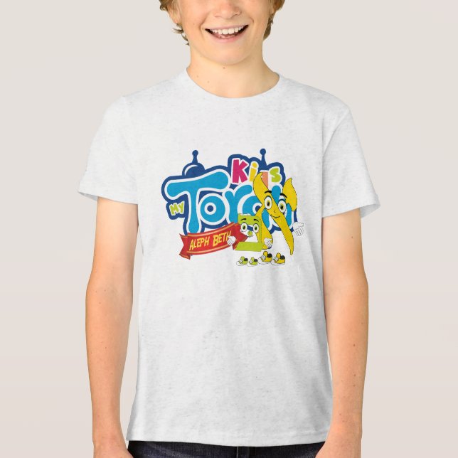 T-shirt jeunesse Kids n Torah style cartoon Tri-Blend Shirt (Front)