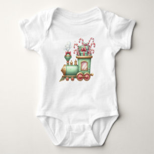 T-Shirt-Kids’ Christmas Train T-Shir Baby Bodysuit