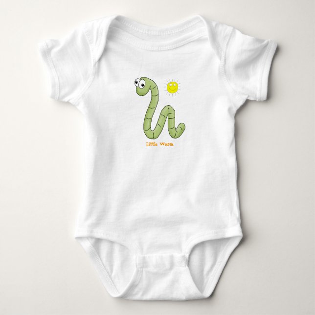 T-Shirt Kid's Tots Baby "Little Worm" Bodysuit (Front)