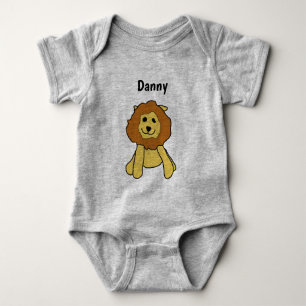 T-Shirt - Lion Cartoon with Name Baby Bodysuit