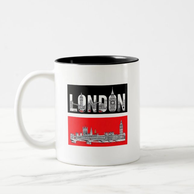 T-SHIRT LONDON NEW FASHION DESIGNER TEE Two-Tone COFFEE MUG (Left)