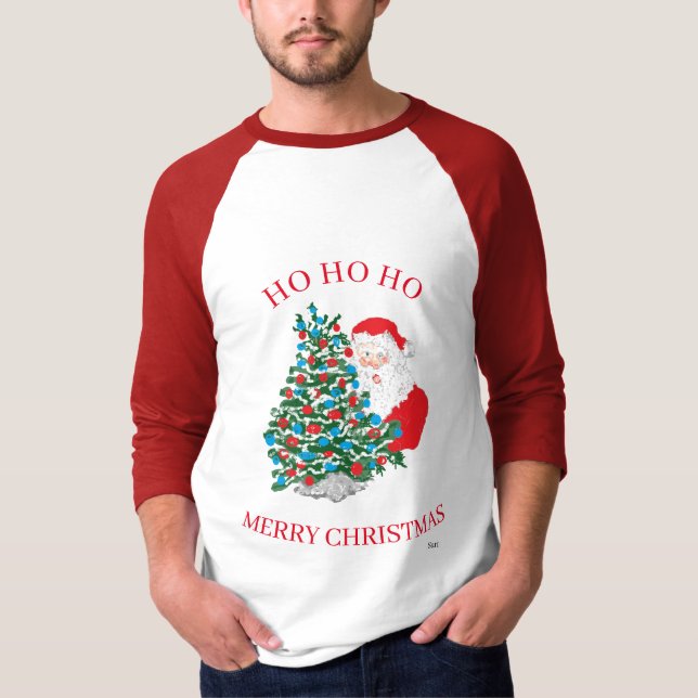 T-Shirt : LONG SLEEVE / SANTA  HO HO HO (Front)