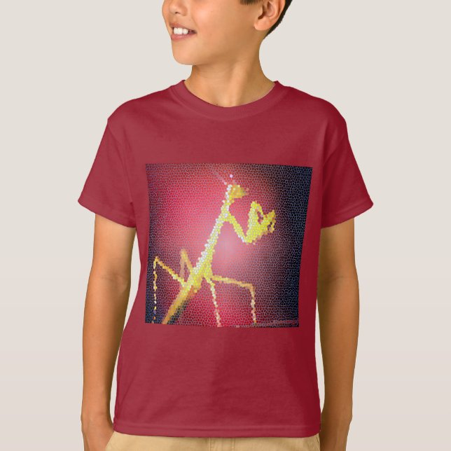 T-Shirt - Maroon Mantis Tile Mosiac (Front)