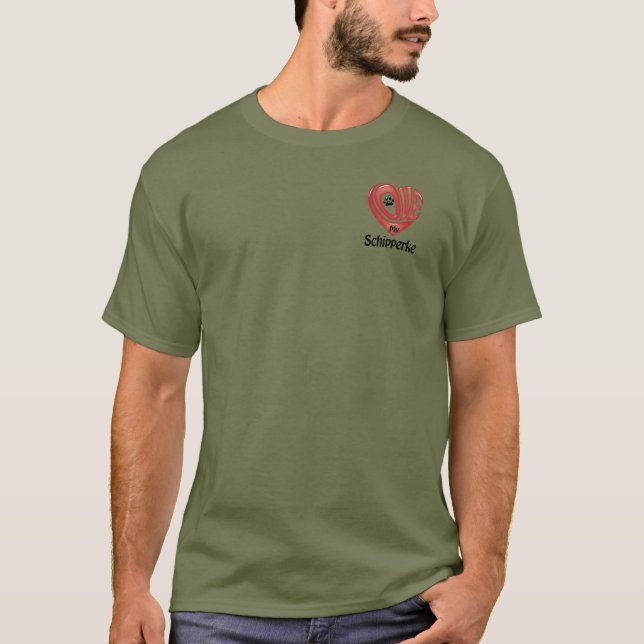 T-Shirt Men's- Love My Schipperke (Front)