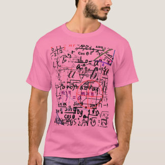T-Shirt mens maths patterned pink design