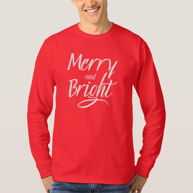 T-Shirt : Merry and Bright (red cardinal) (Front)
