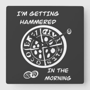 T-Shirt Metal Detectorist Square Wall Clock
