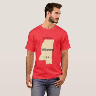 T-shirt - Mississippi Map with City