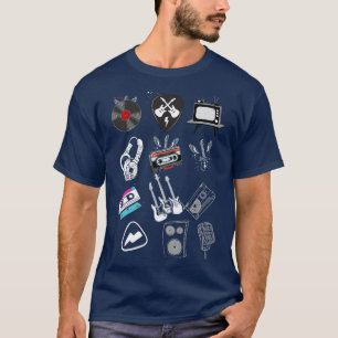 T-Shirt navy design for music lover 