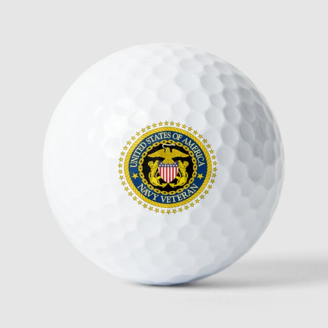 T-Shirt Navy Veteran Golf Balls (Front)