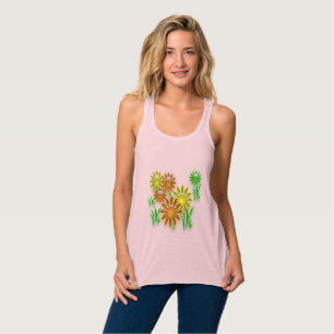 T-shirt - Neon Flowers for Summer Singlet