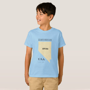 T-shirt - Nevada Map with Town